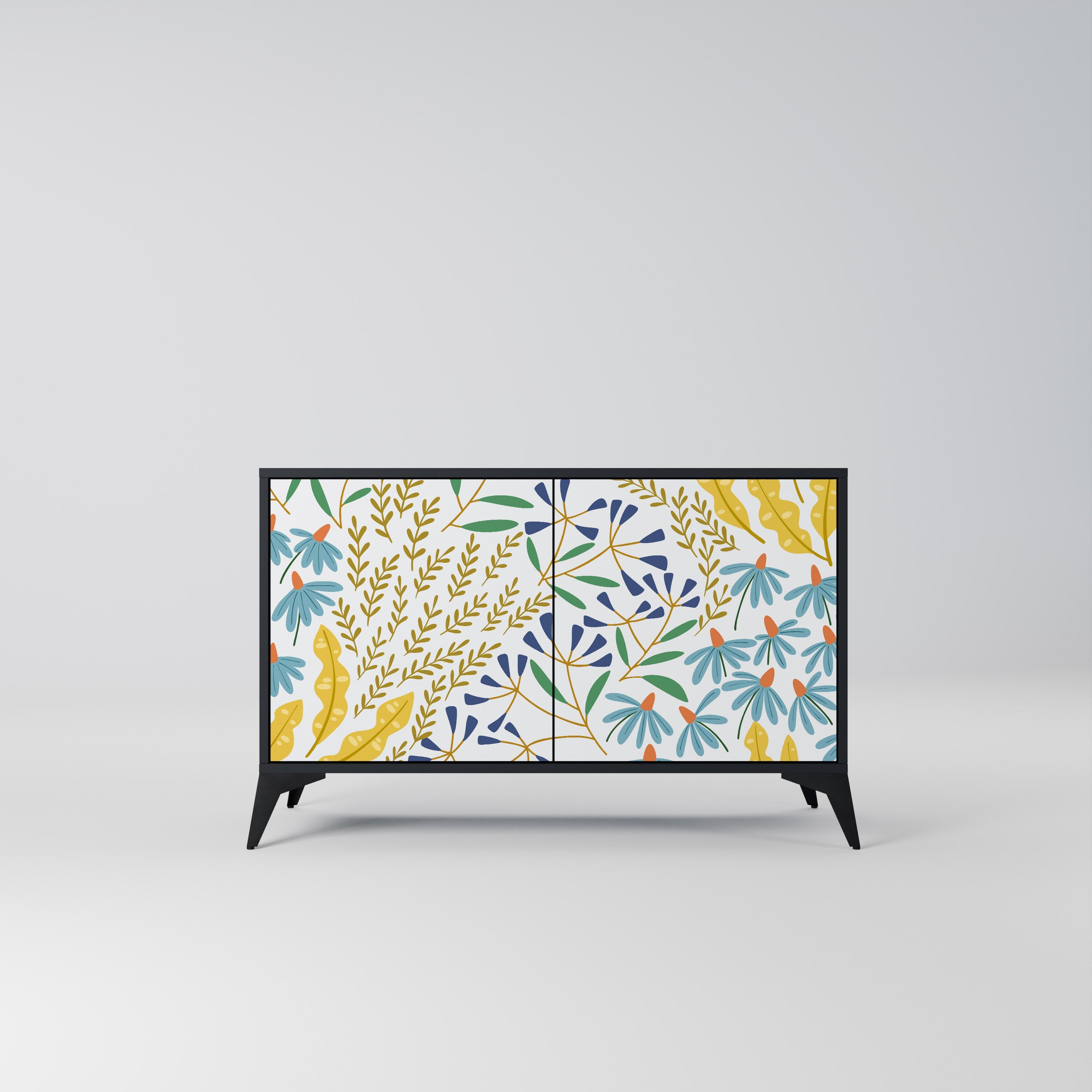 HELLO SPRING Sideboard mit 2 Türen in Schwarz