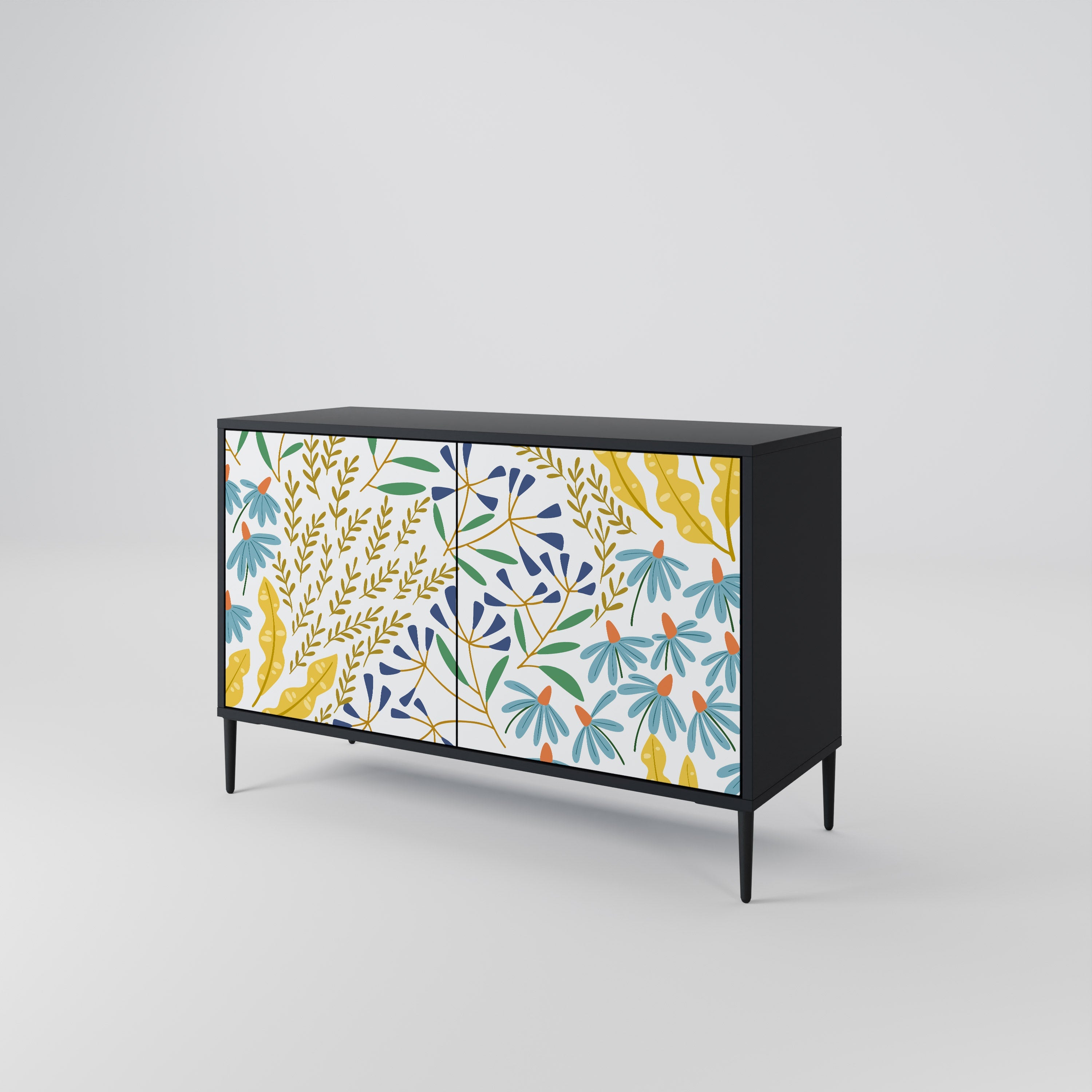 HELLO SPRING Sideboard mit 2 Türen in Schwarz