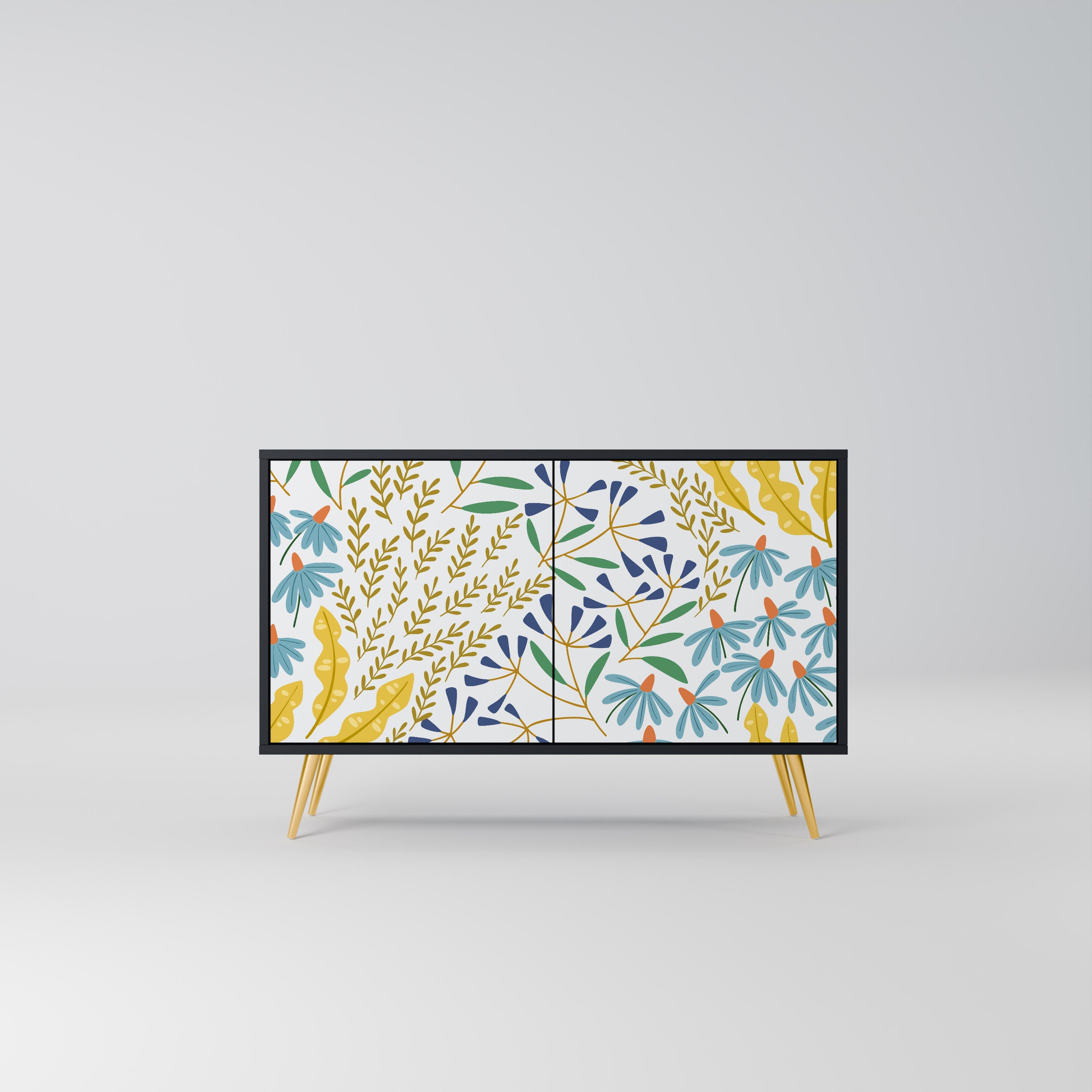 HELLO SPRING Sideboard mit 2 Türen in Schwarz