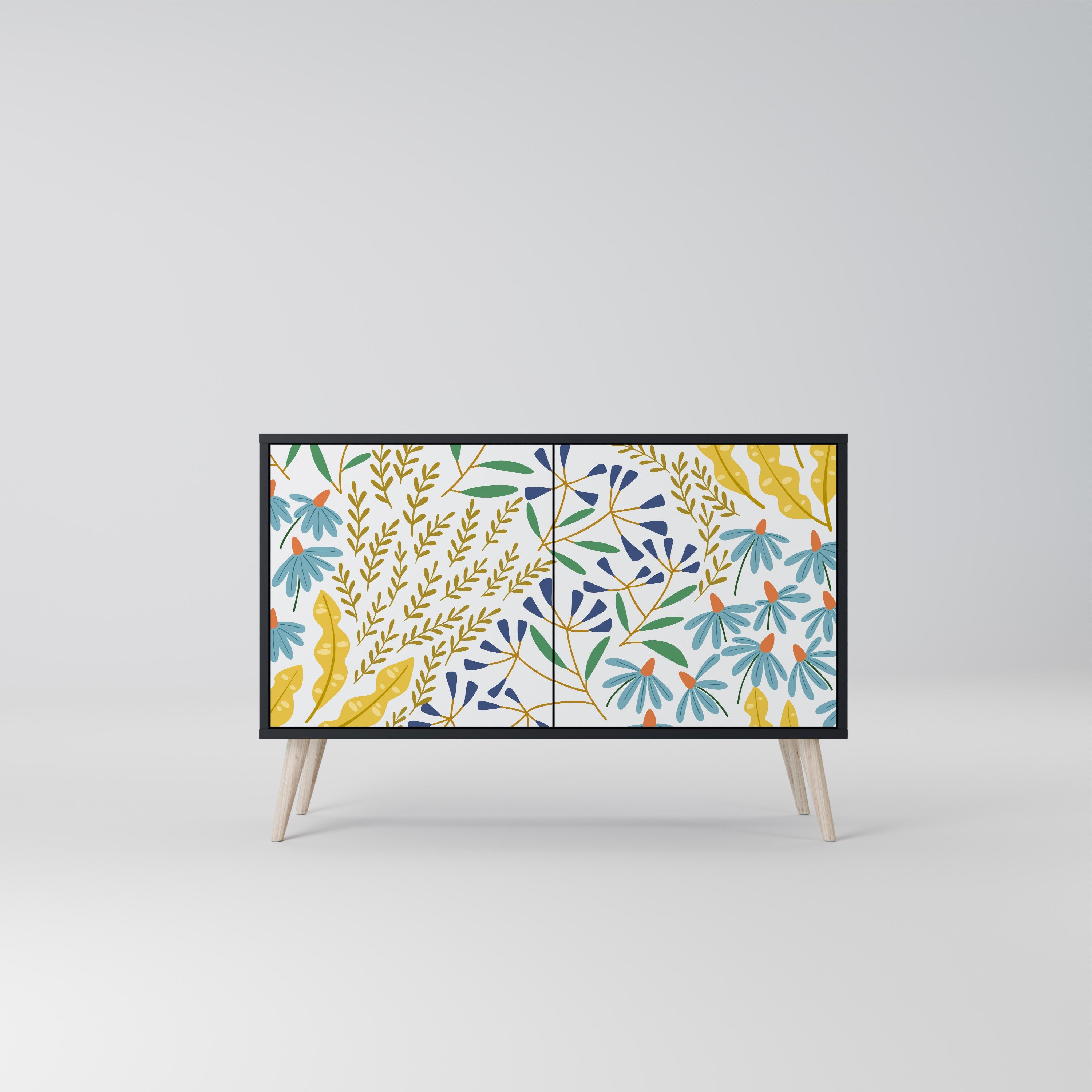 HELLO SPRING Sideboard mit 2 Türen in Schwarz