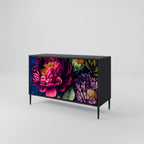BLOOMING ELEGANCE 2-Door Sideboard in Black Finish