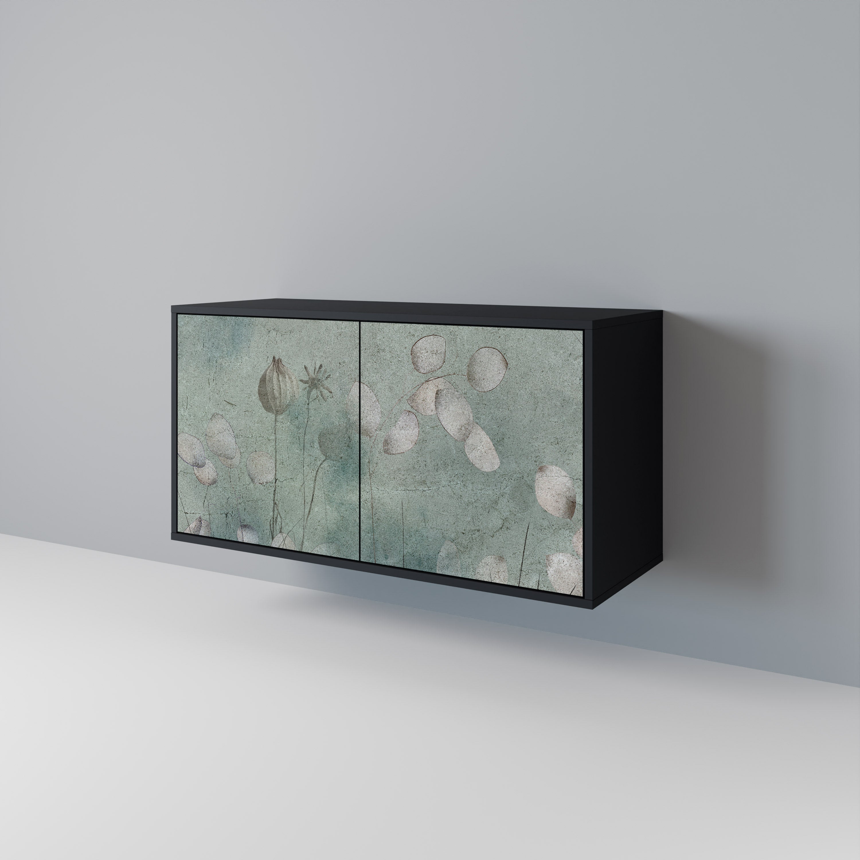 NIGHT LADY Sideboard mit 2 Türen in Schwarz