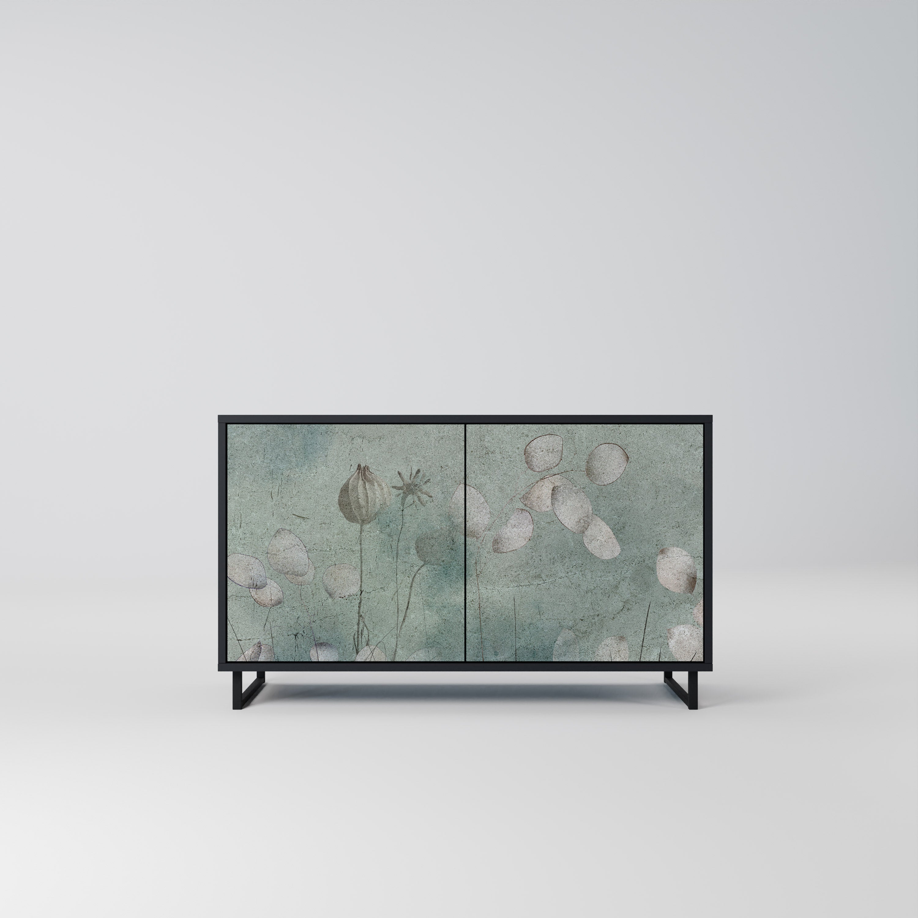 NIGHT LADY Sideboard mit 2 Türen in Schwarz