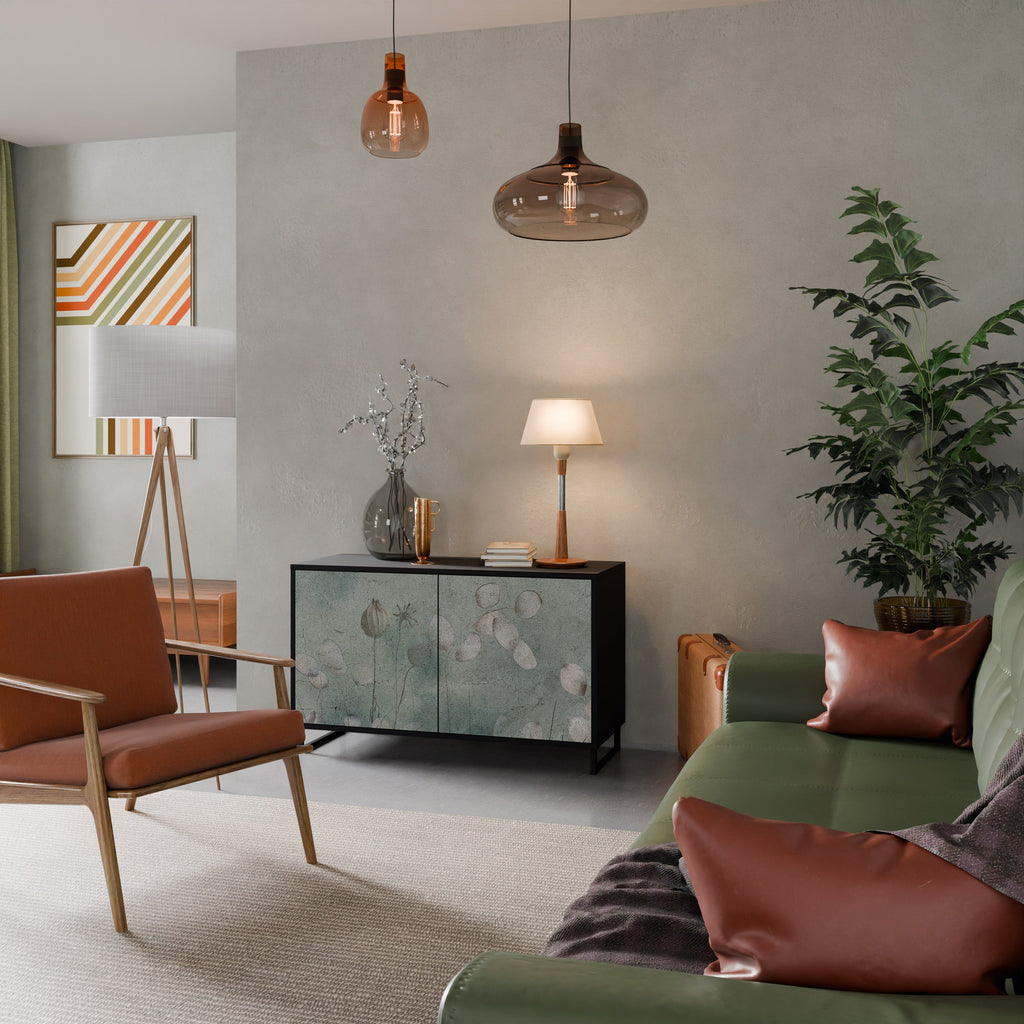 NIGHT LADY Sideboard mit 2 Türen in Schwarz