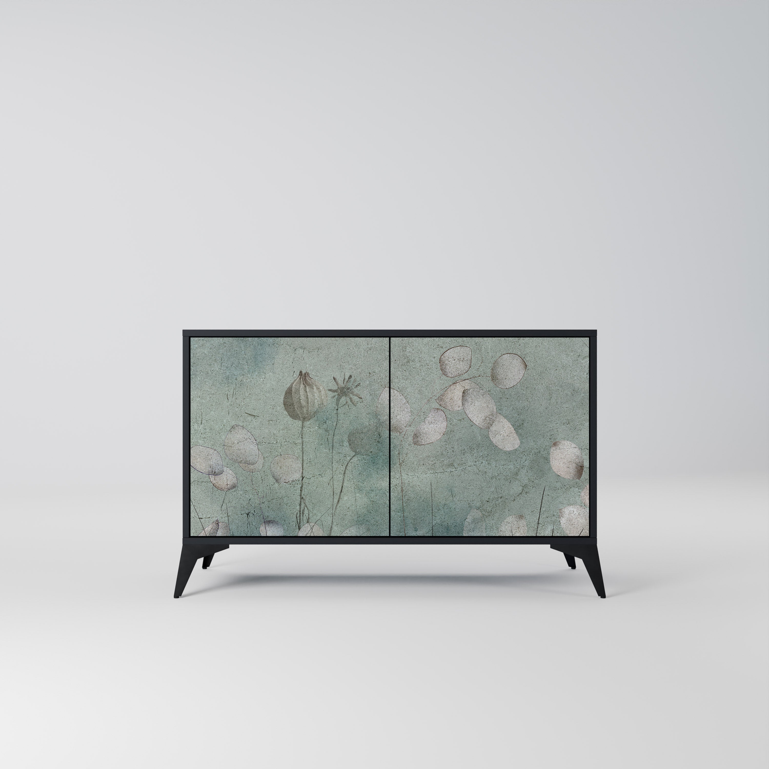 NIGHT LADY Sideboard mit 2 Türen in Schwarz