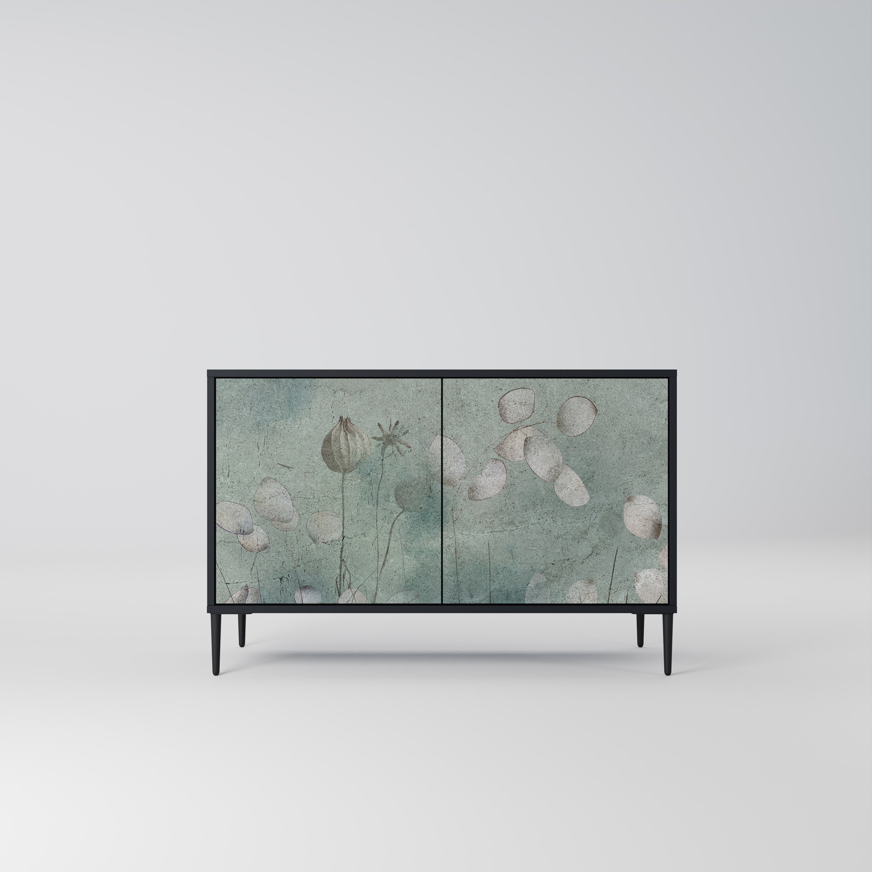 NIGHT LADY Sideboard mit 2 Türen in Schwarz