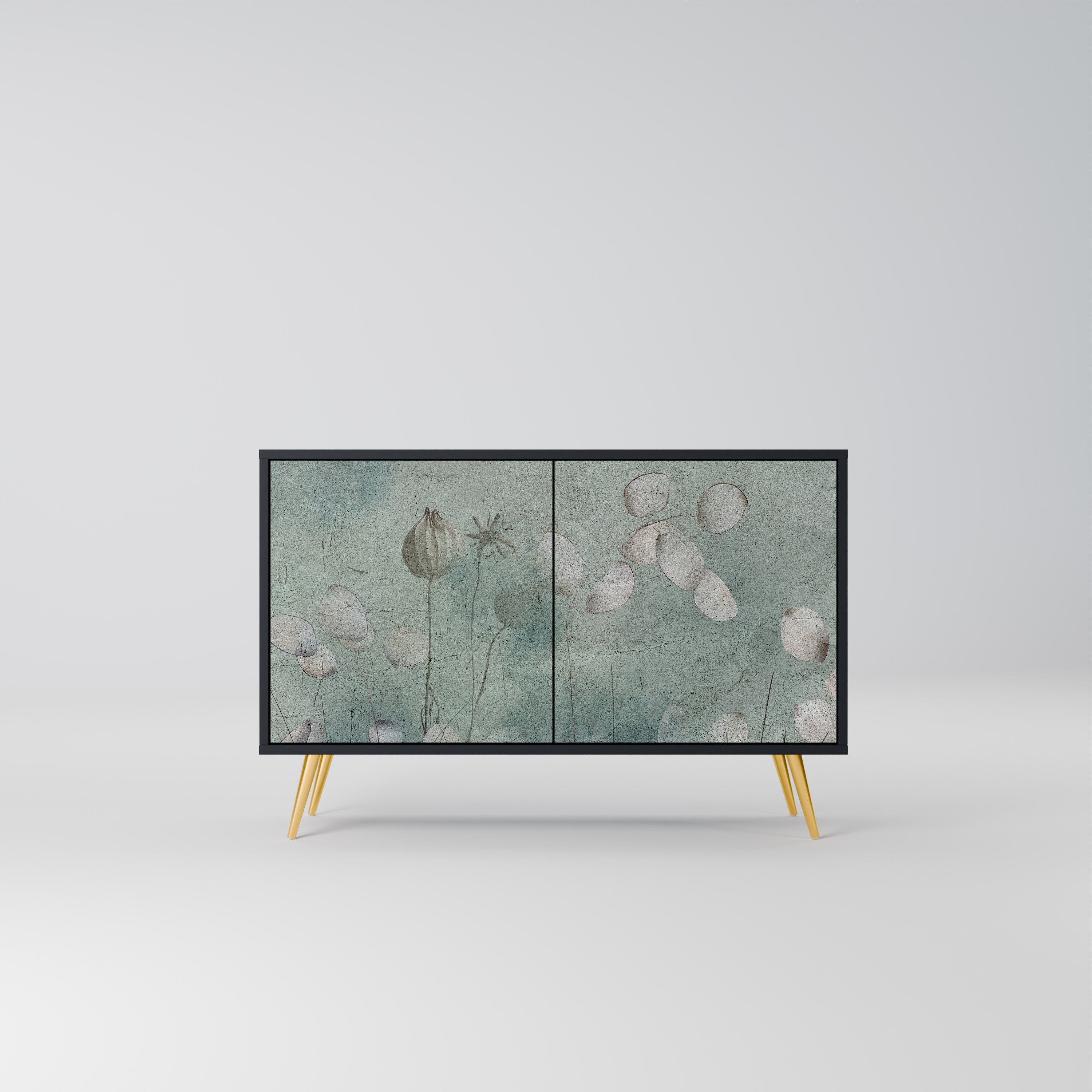 NIGHT LADY Sideboard mit 2 Türen in Schwarz