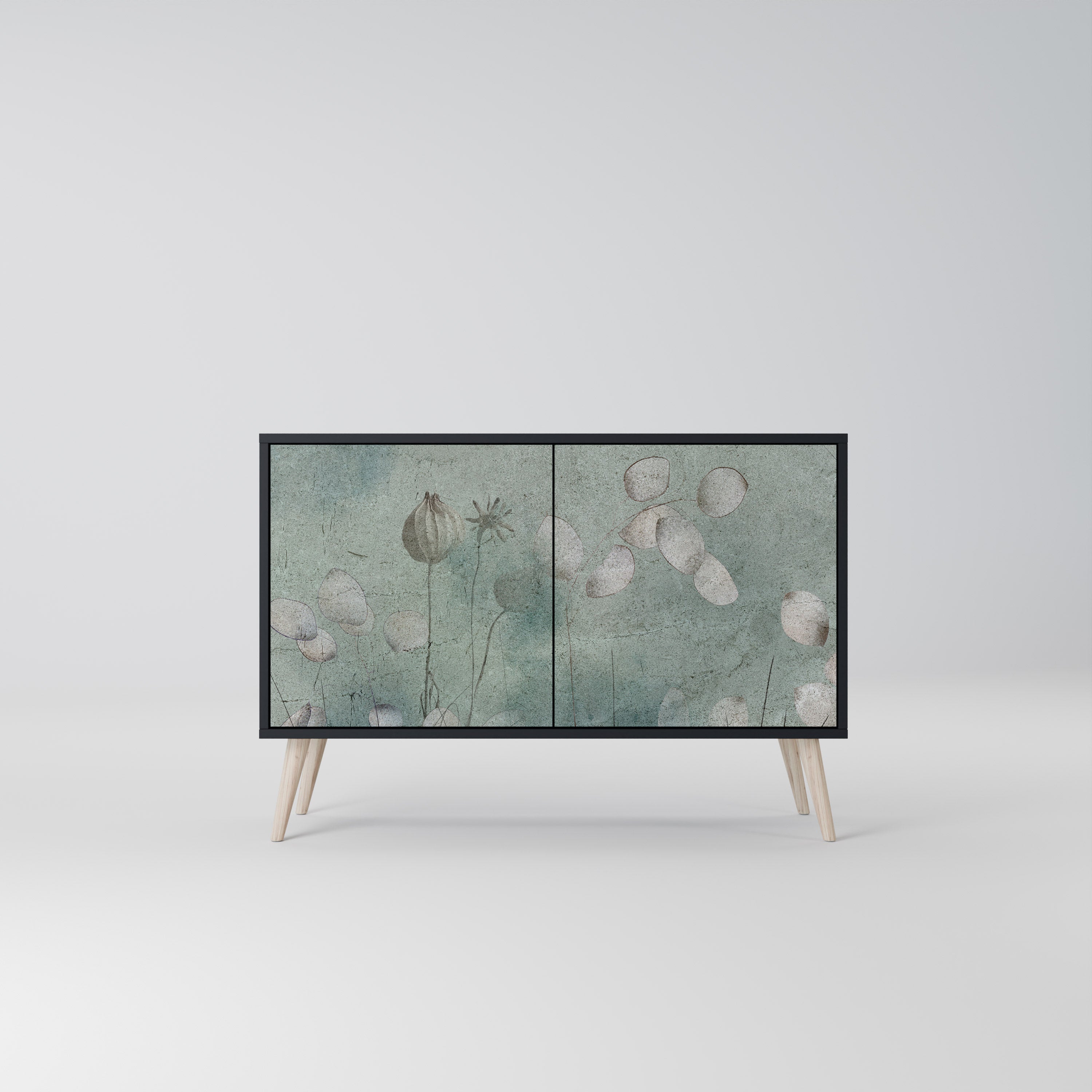 NIGHT LADY Sideboard mit 2 Türen in Schwarz