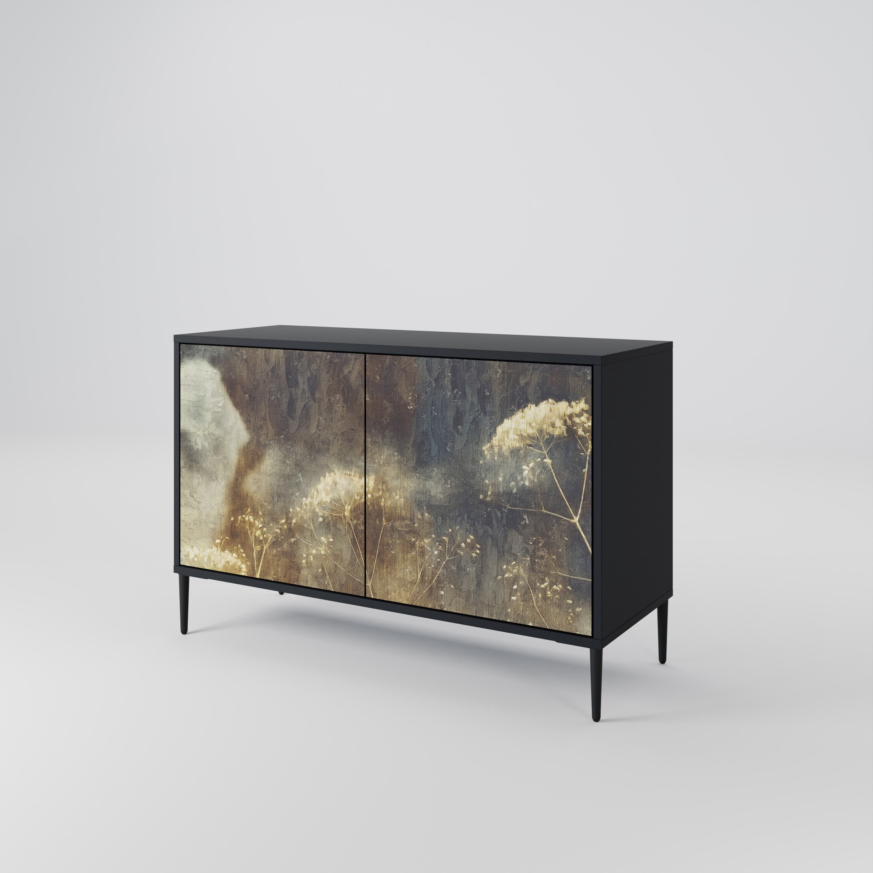 GENTLE POWER Sideboard mit 2 Türen in Schwarz