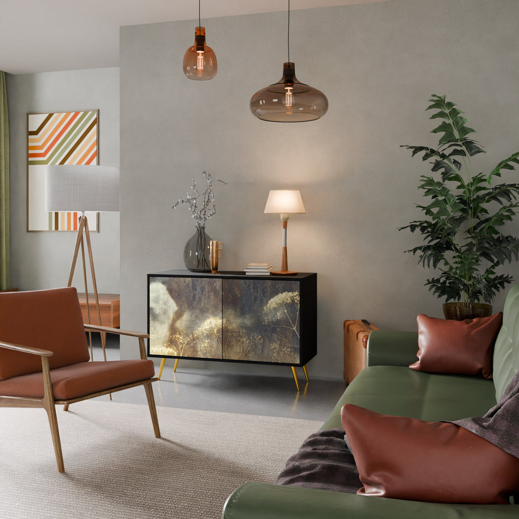 GENTLE POWER 2-Door Sideboard in Black Finish