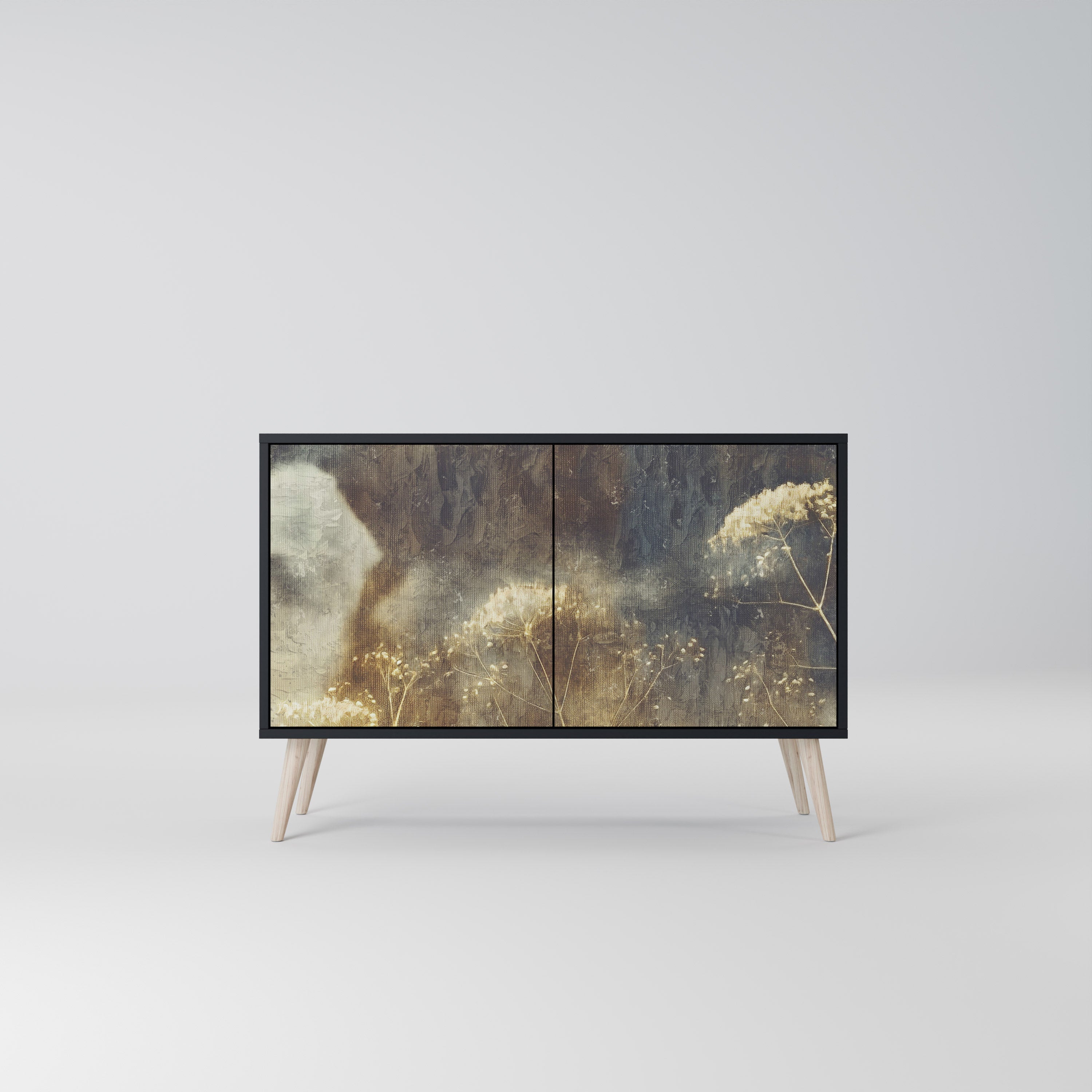 GENTLE POWER Sideboard mit 2 Türen in Schwarz