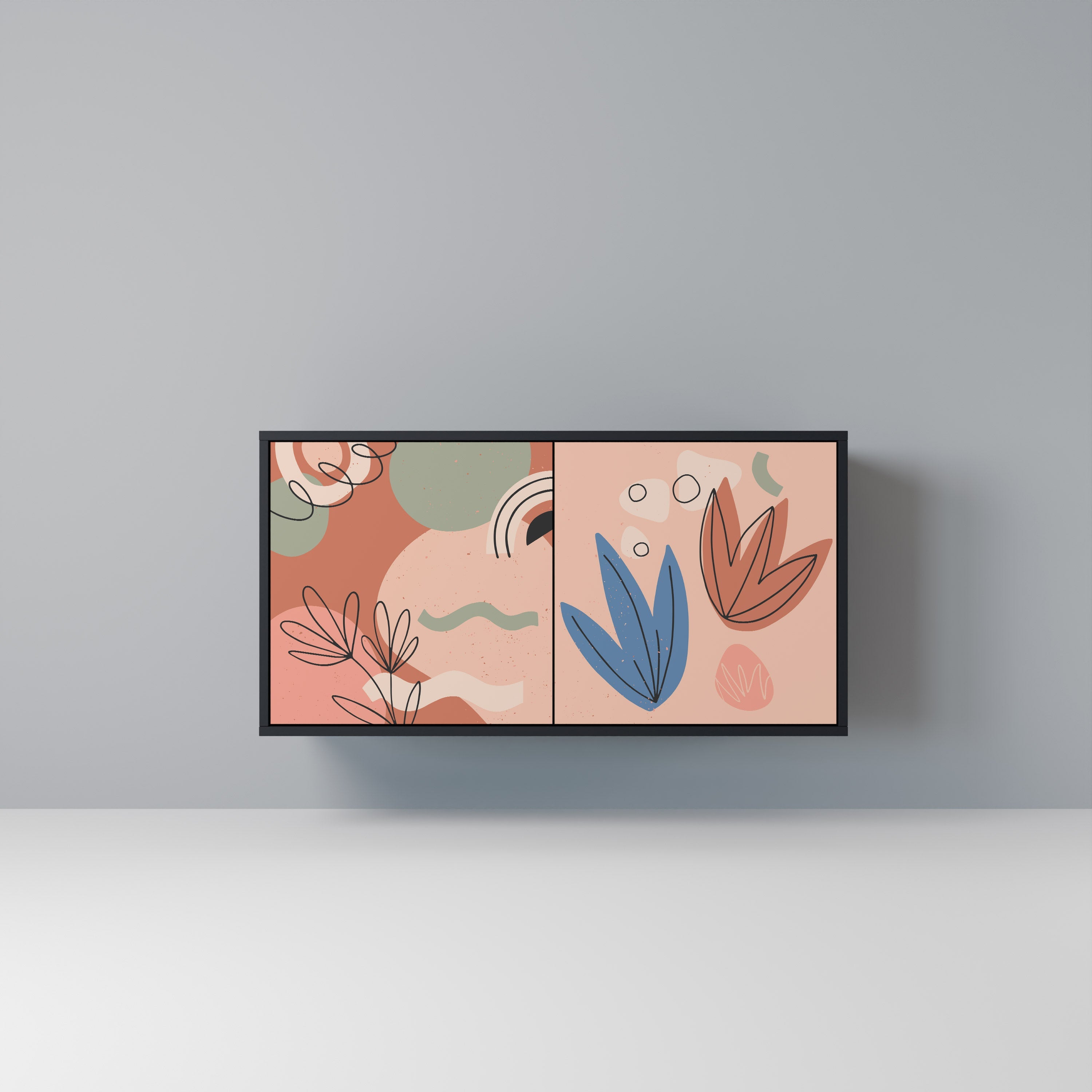 PASTEL DESTINY Sideboard mit 2 Türen in Schwarz