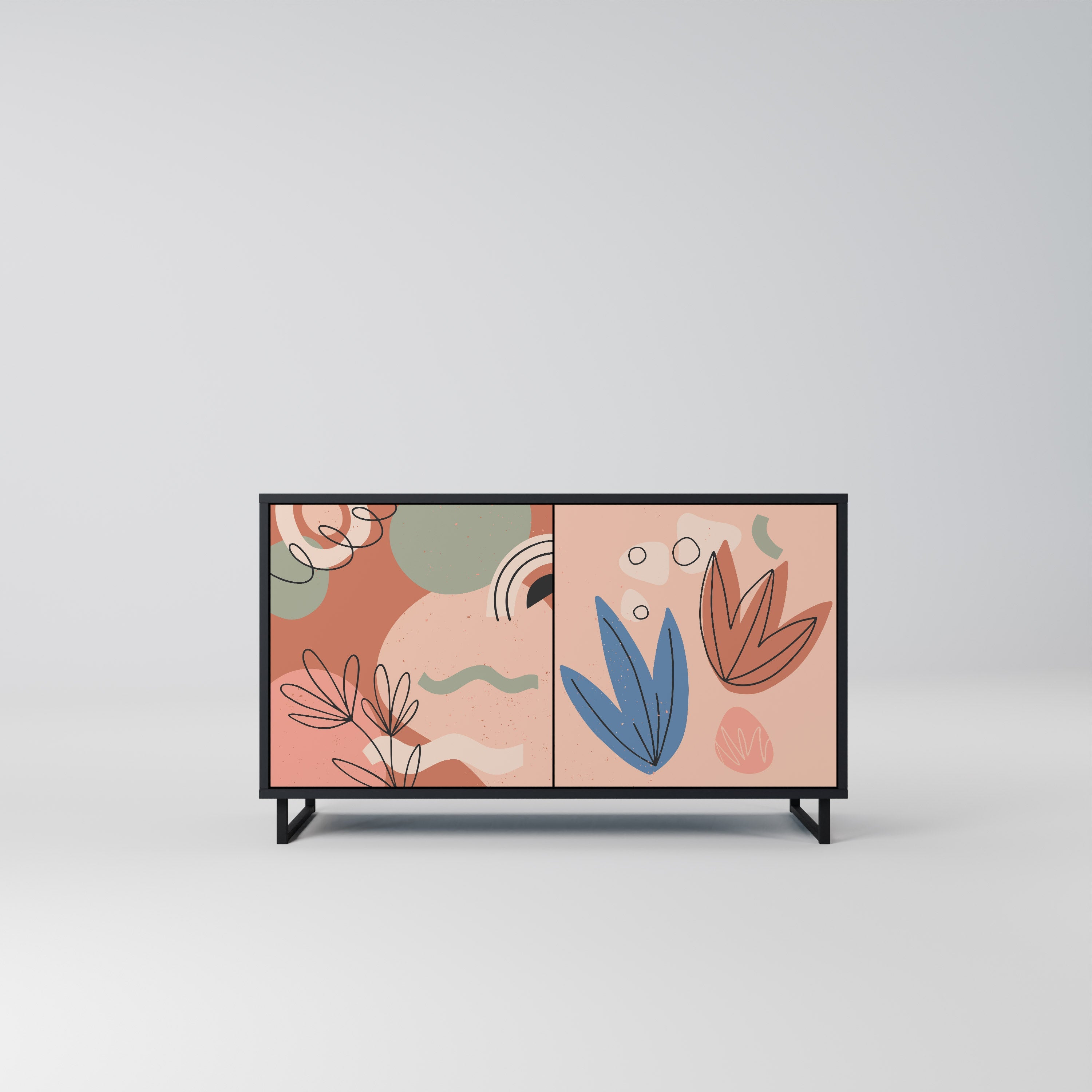 PASTEL DESTINY Sideboard mit 2 Türen in Schwarz