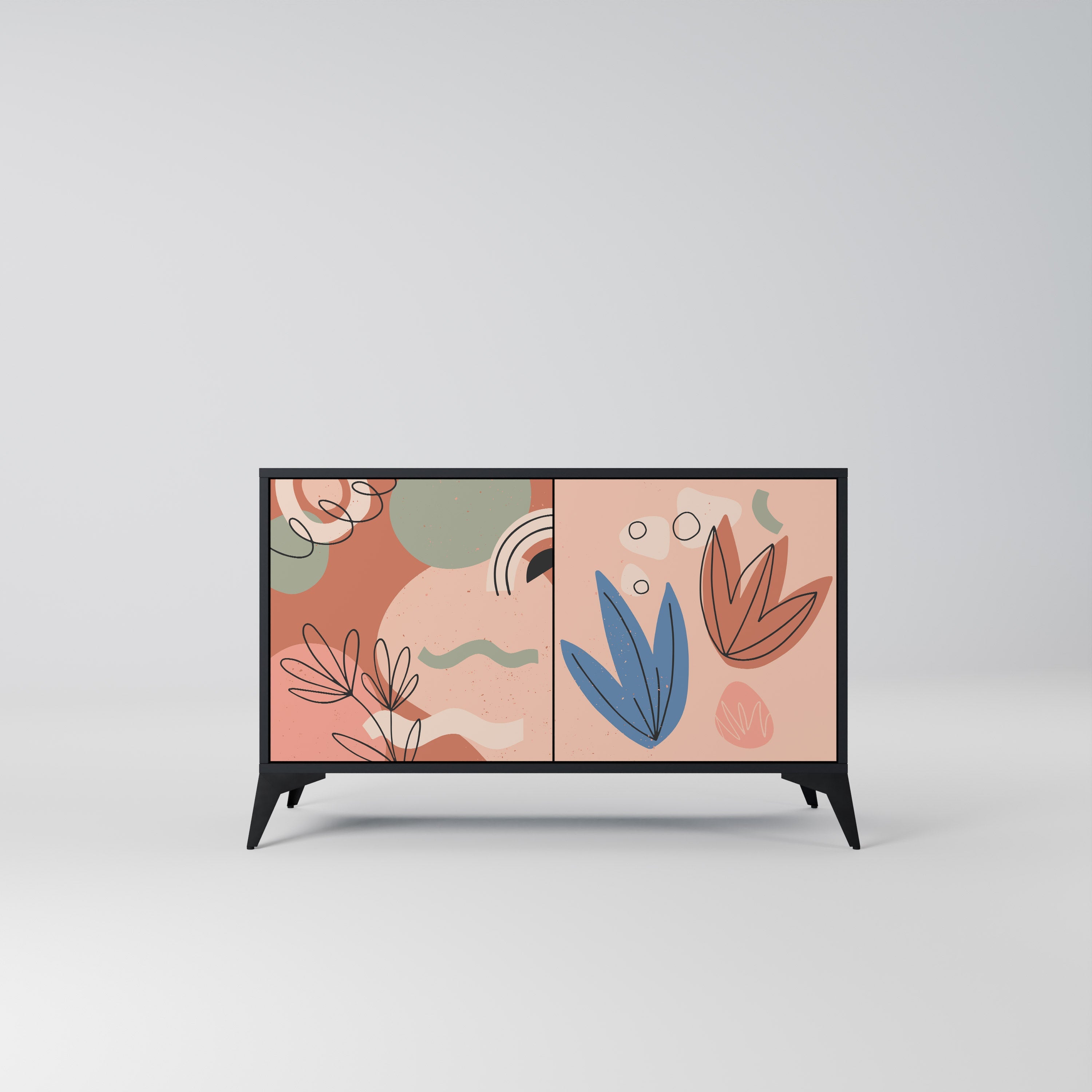 PASTEL DESTINY Sideboard mit 2 Türen in Schwarz