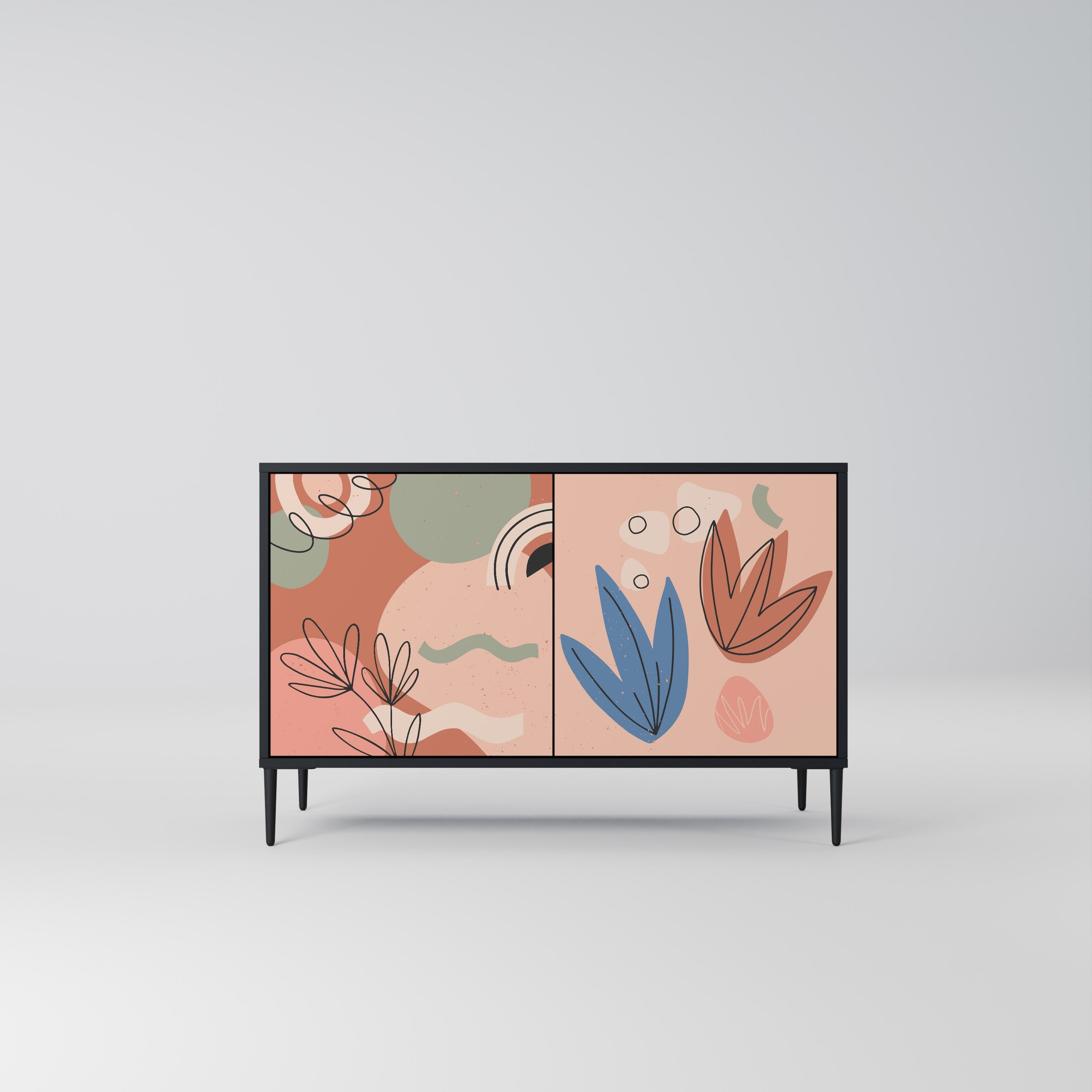 PASTEL DESTINY Sideboard mit 2 Türen in Schwarz