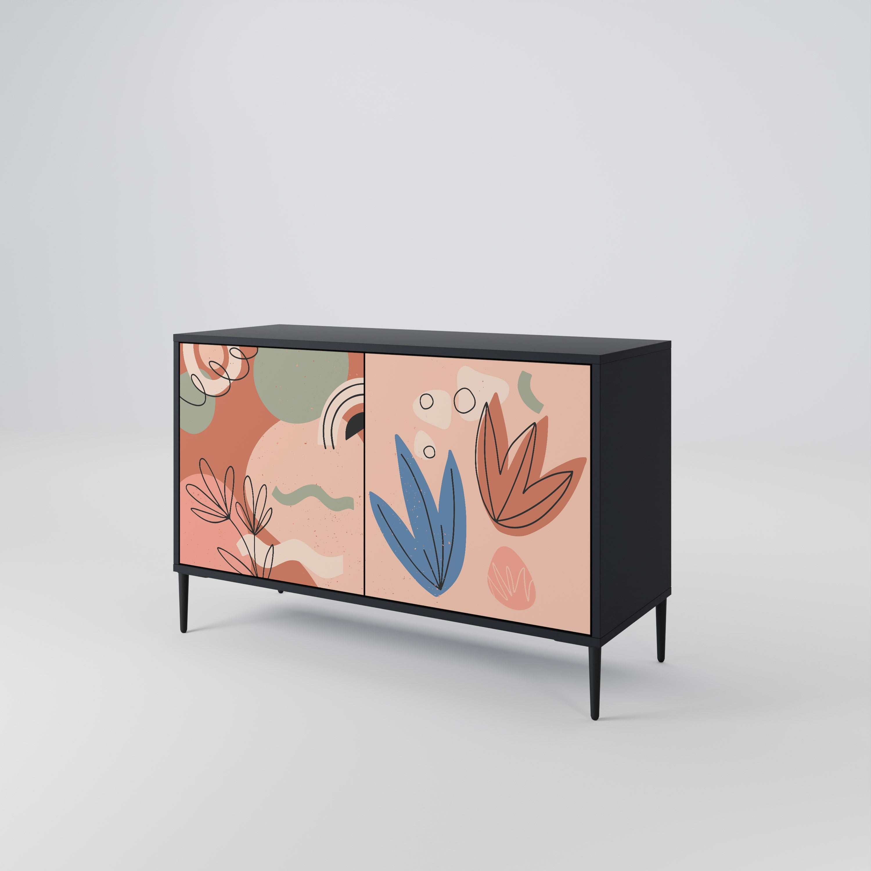 PASTEL DESTINY Sideboard mit 2 Türen in Schwarz