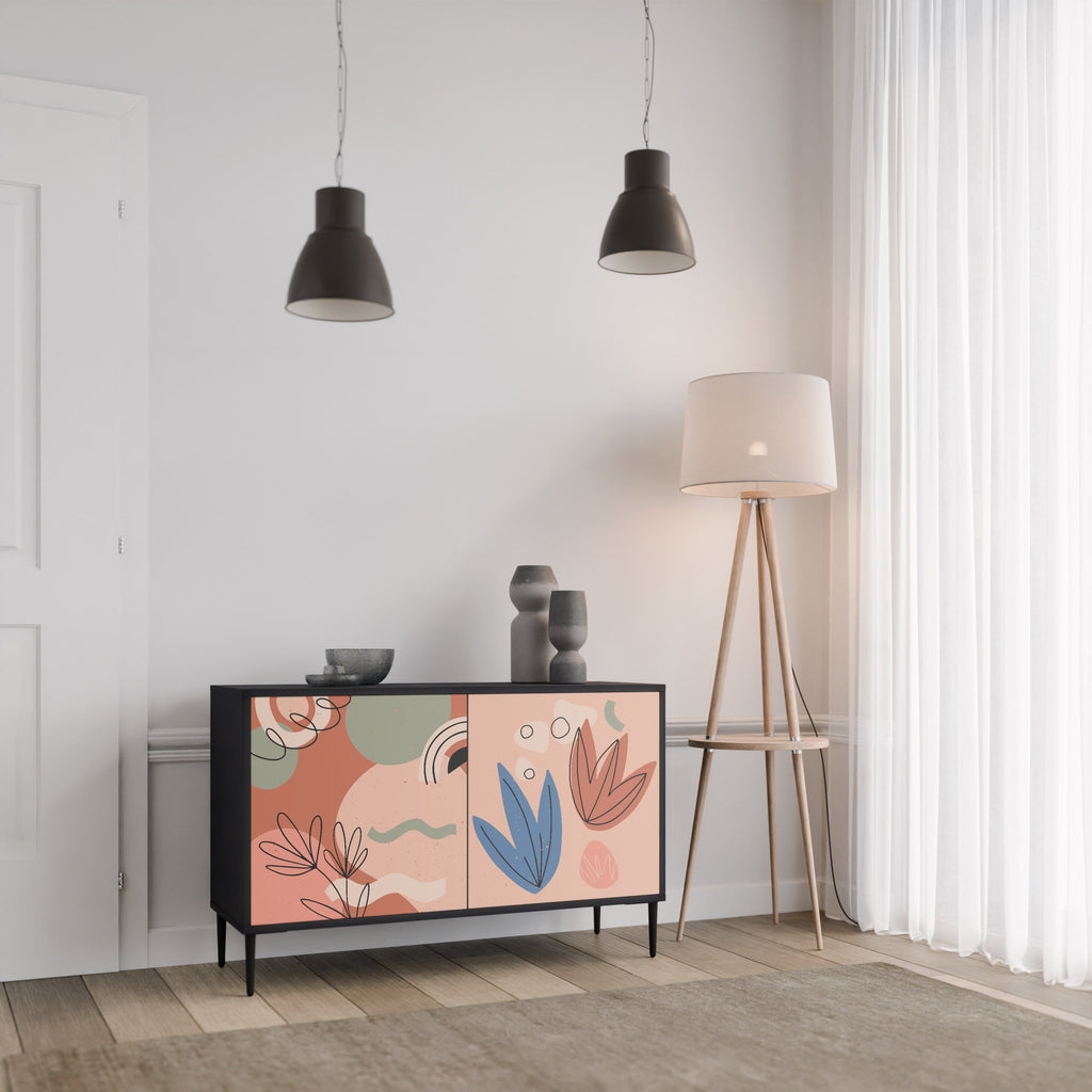 PASTEL DESTINY 2-Door Sideboard in Black Finish