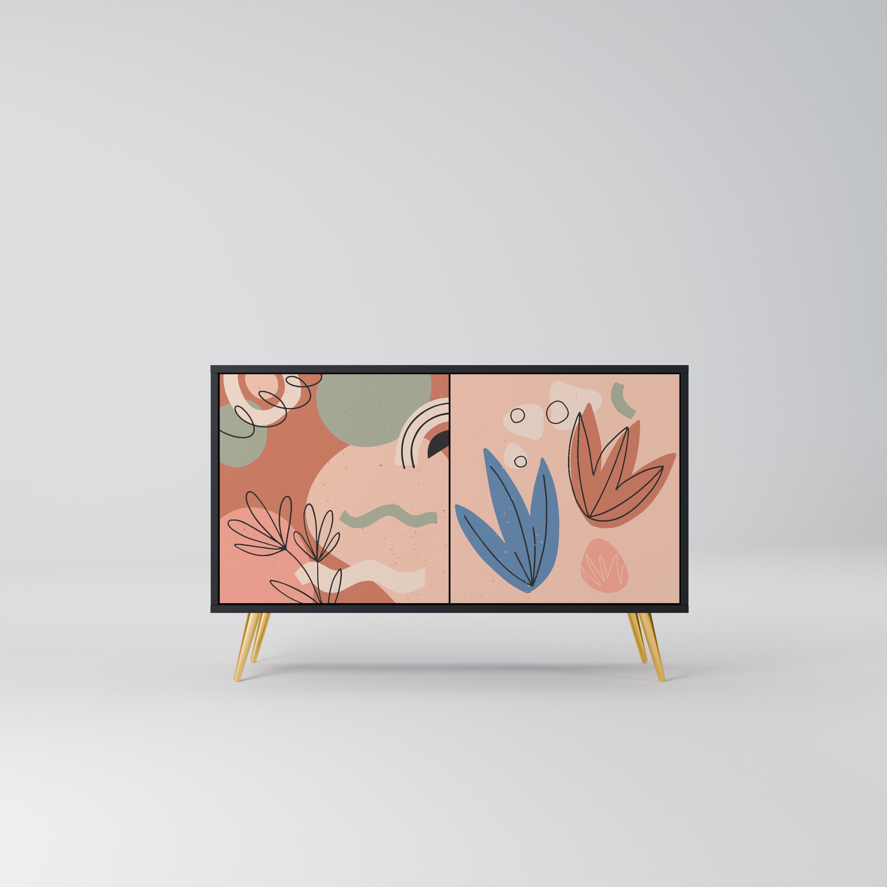 PASTEL DESTINY Sideboard mit 2 Türen in Schwarz