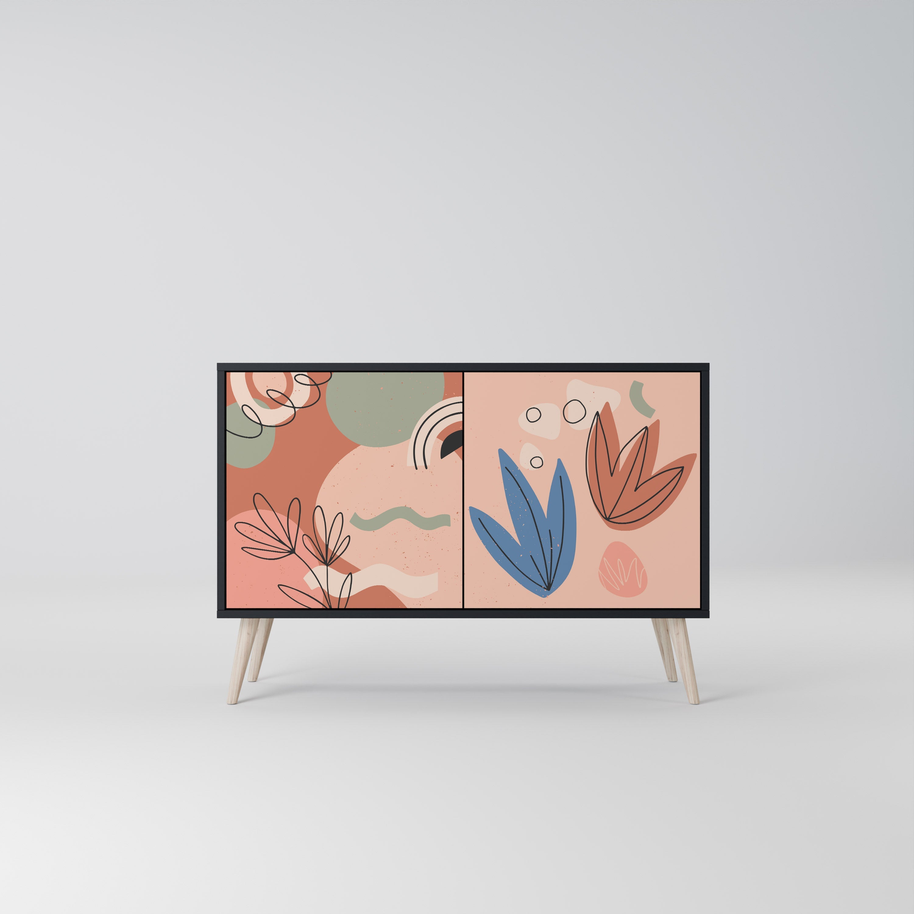 PASTEL DESTINY Sideboard mit 2 Türen in Schwarz