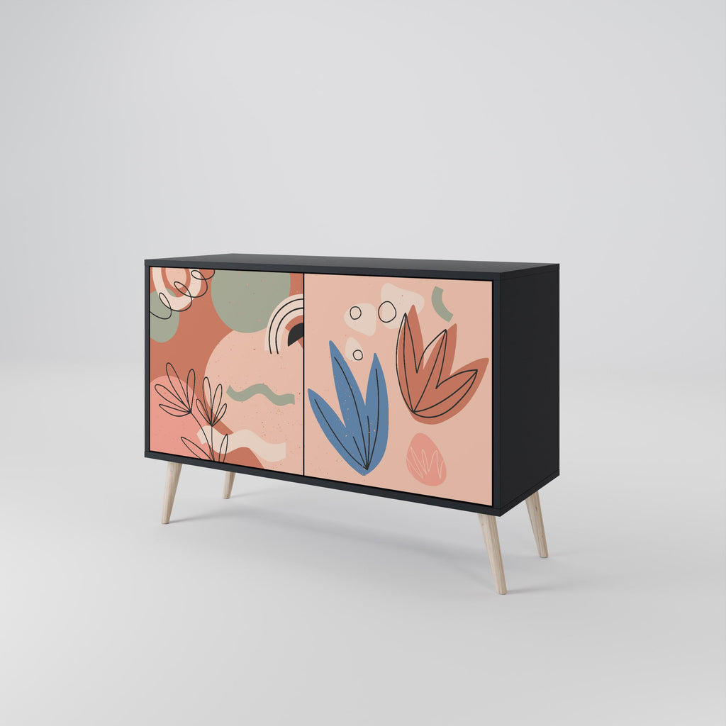 PASTEL DESTINY 2-Door Sideboard in Black Finish
