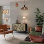 HERBAL GRACE 2-Door Sideboard in Black Finish