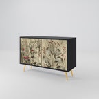 HERBAL GRACE 2-Door Sideboard in Black Finish