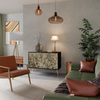 HERBAL GRACE 2-Door Sideboard in Black Finish