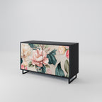 FLORAL GRACE Sideboard mit 2 Türen in Schwarz