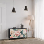 FLORAL GRACE Sideboard mit 2 Türen in Schwarz