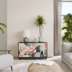 FLORAL GRACE Sideboard mit 2 Türen in Schwarz