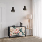 FLORAL GRACE Sideboard mit 2 Türen in Schwarz