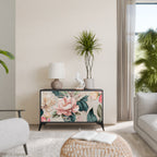 FLORAL GRACE Sideboard mit 2 Türen in Schwarz