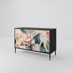 FLORAL GRACE Sideboard mit 2 Türen in Schwarz
