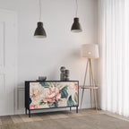 FLORAL GRACE Sideboard mit 2 Türen in Schwarz