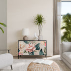 FLORAL GRACE Sideboard mit 2 Türen in Schwarz