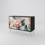 FLORAL GRACE Sideboard mit 2 Türen in Schwarz
