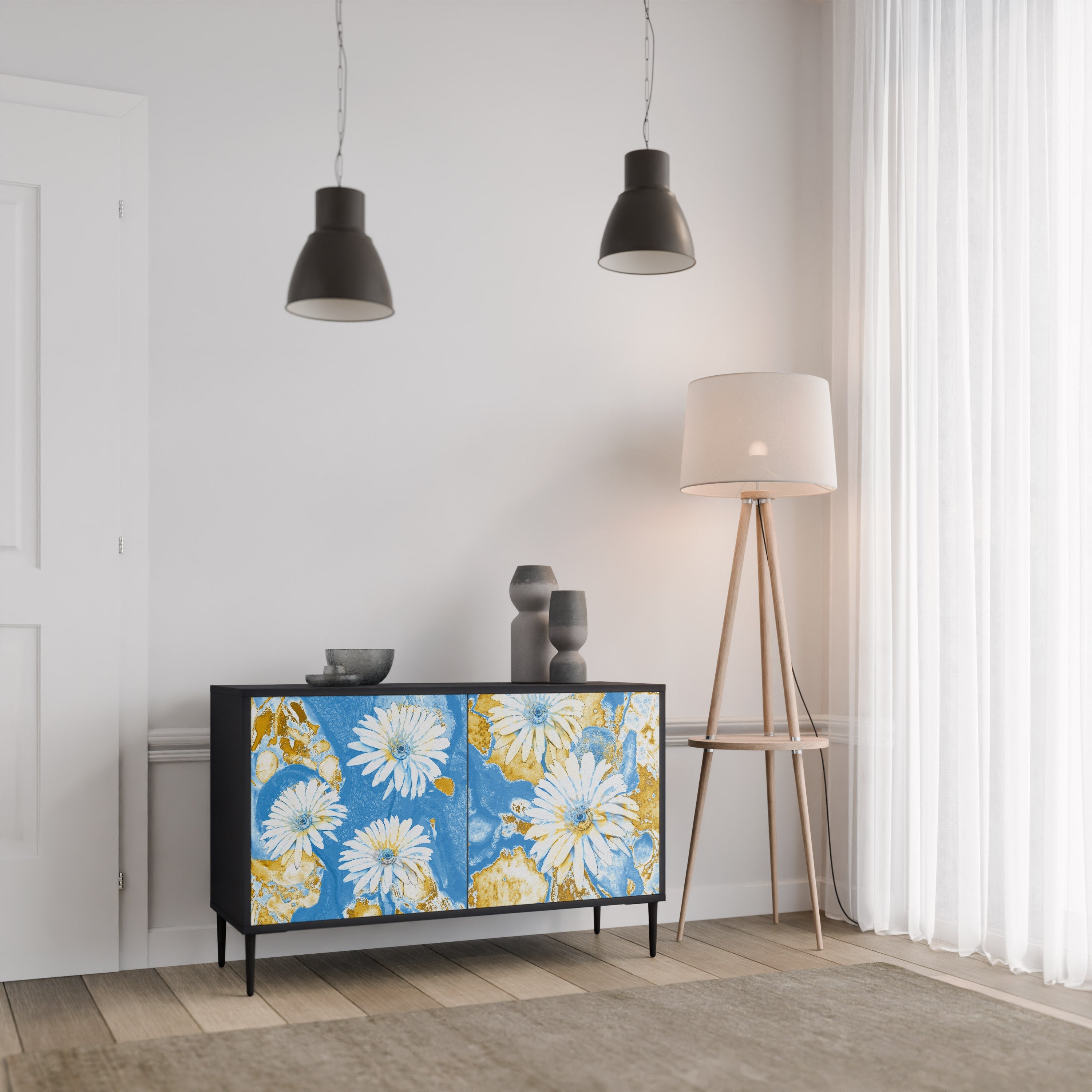 DAISY LUXE Sideboard mit 2 Türen in Schwarz