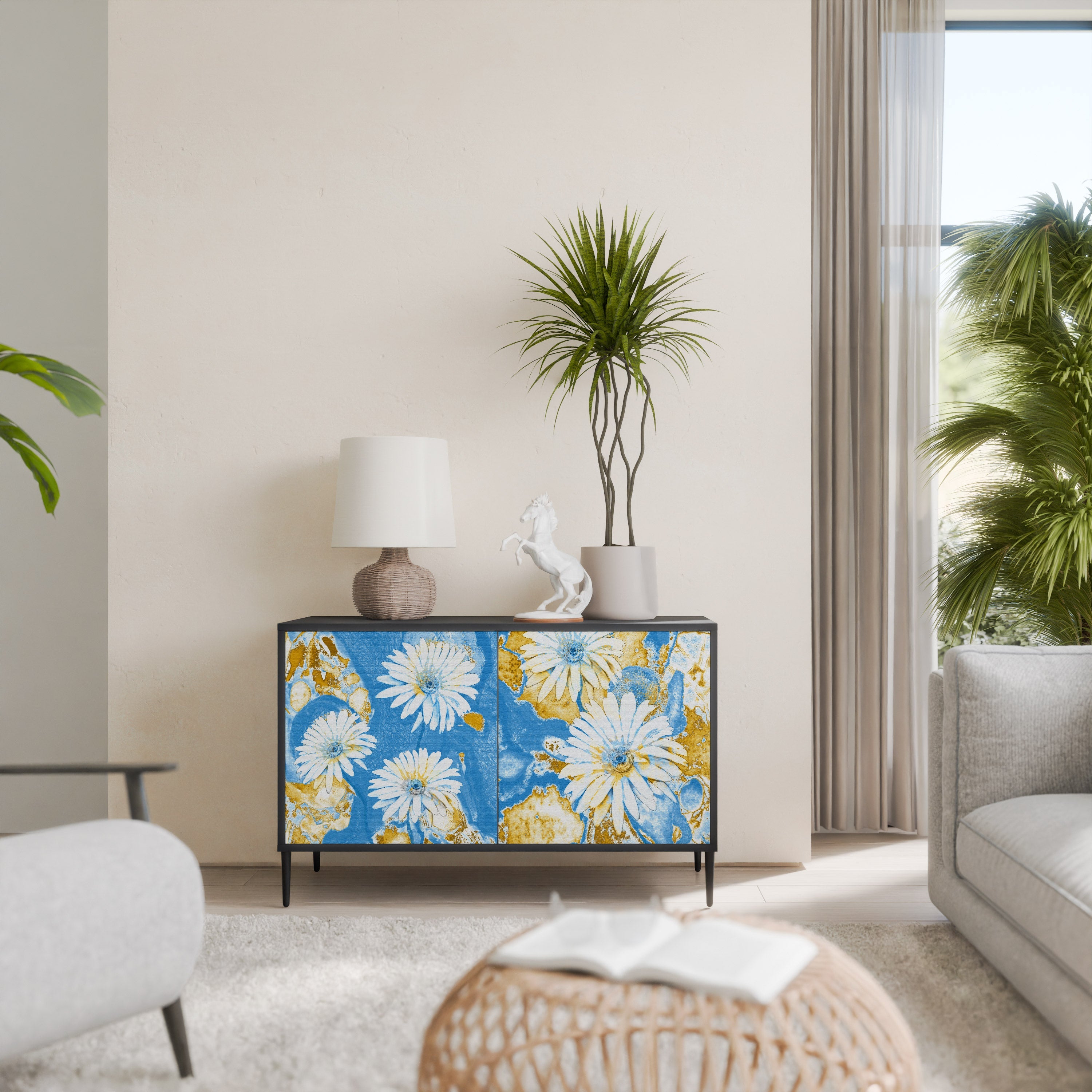 DAISY LUXE Sideboard mit 2 Türen in Schwarz