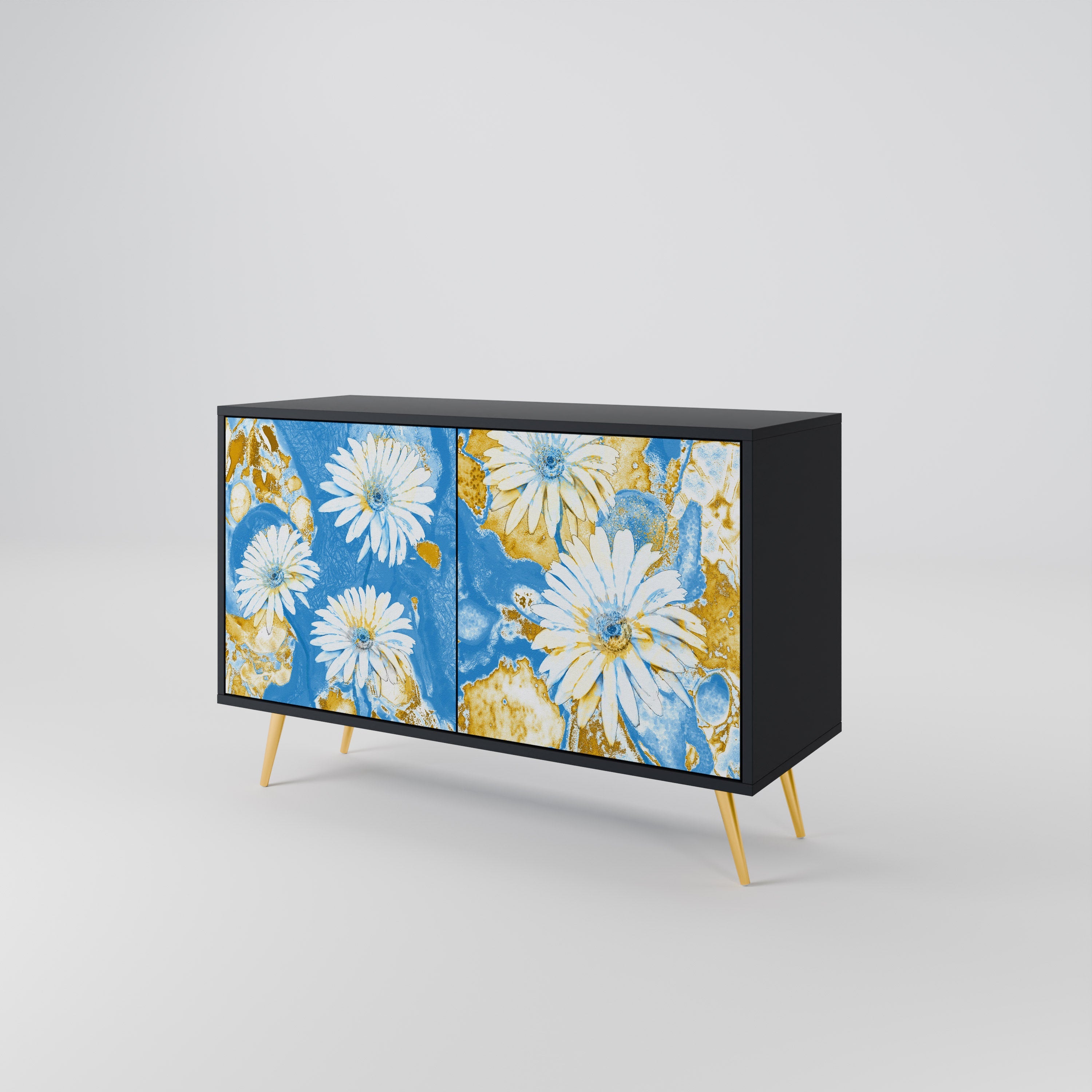 DAISY LUXE 2-Door Sideboard in Black Finish