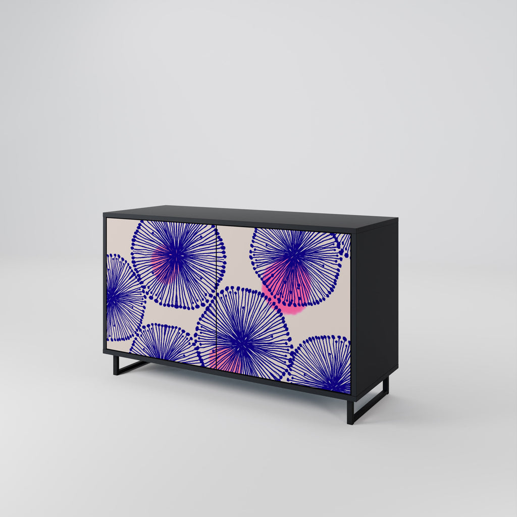 MAGIC NATURE 2-Door Sideboard in Black Finish