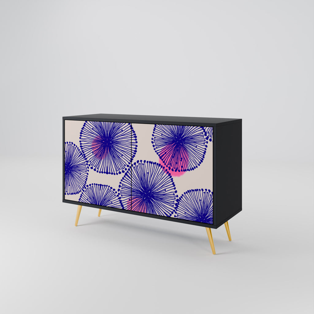 MAGIC NATURE 2-Door Sideboard in Black Finish