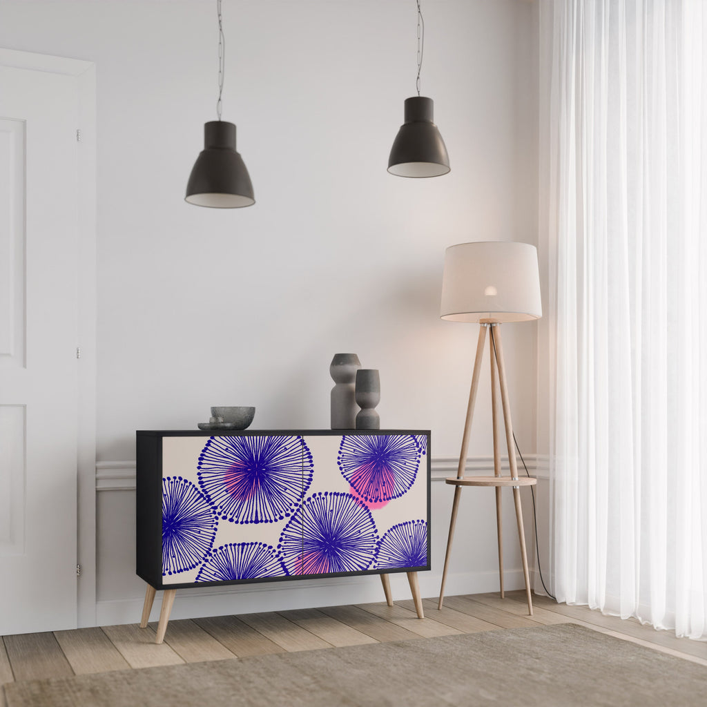 MAGIC NATURE 2-Door Sideboard in Black Finish