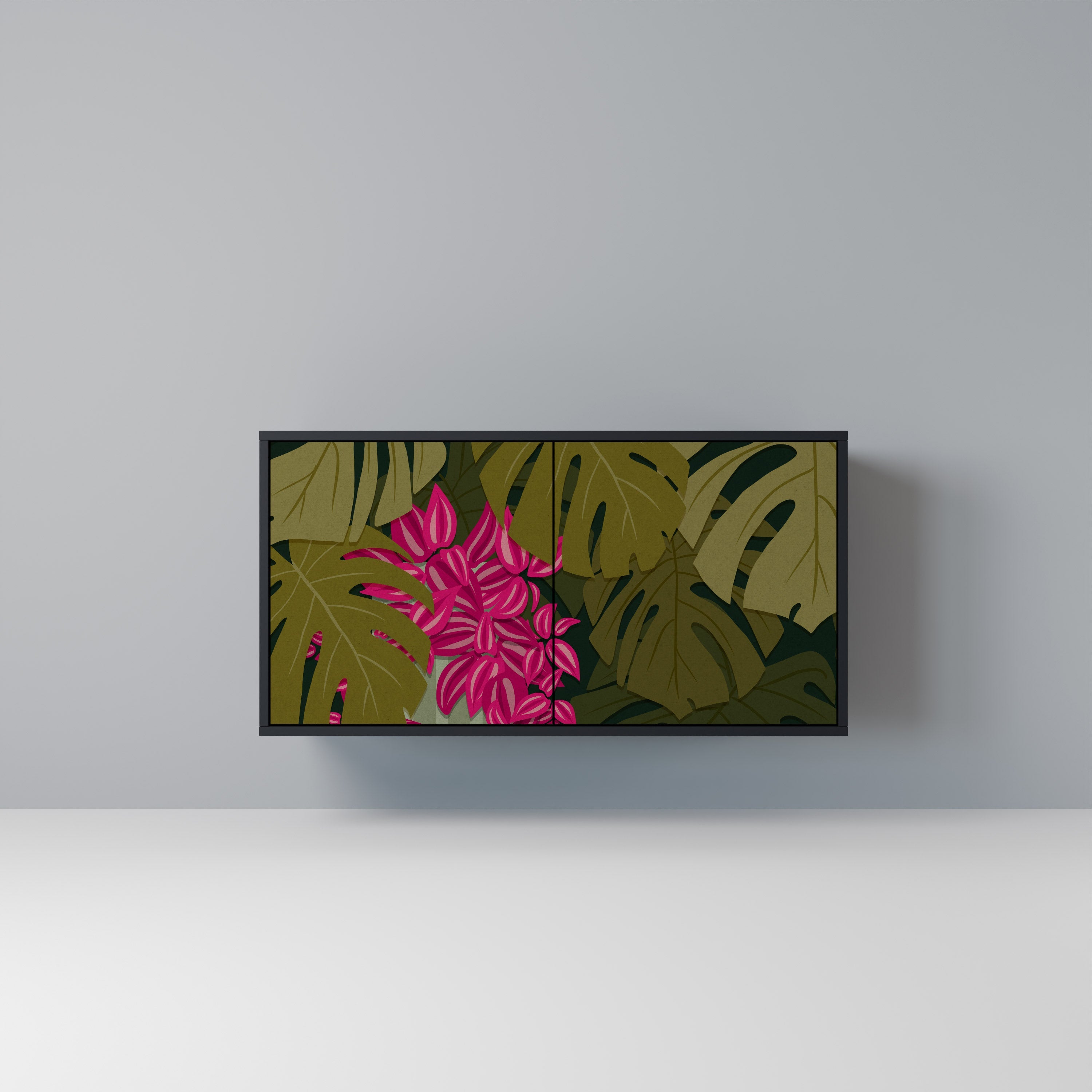 TROPICAL BEAUTY Sideboard mit 2 Türen in Schwarz