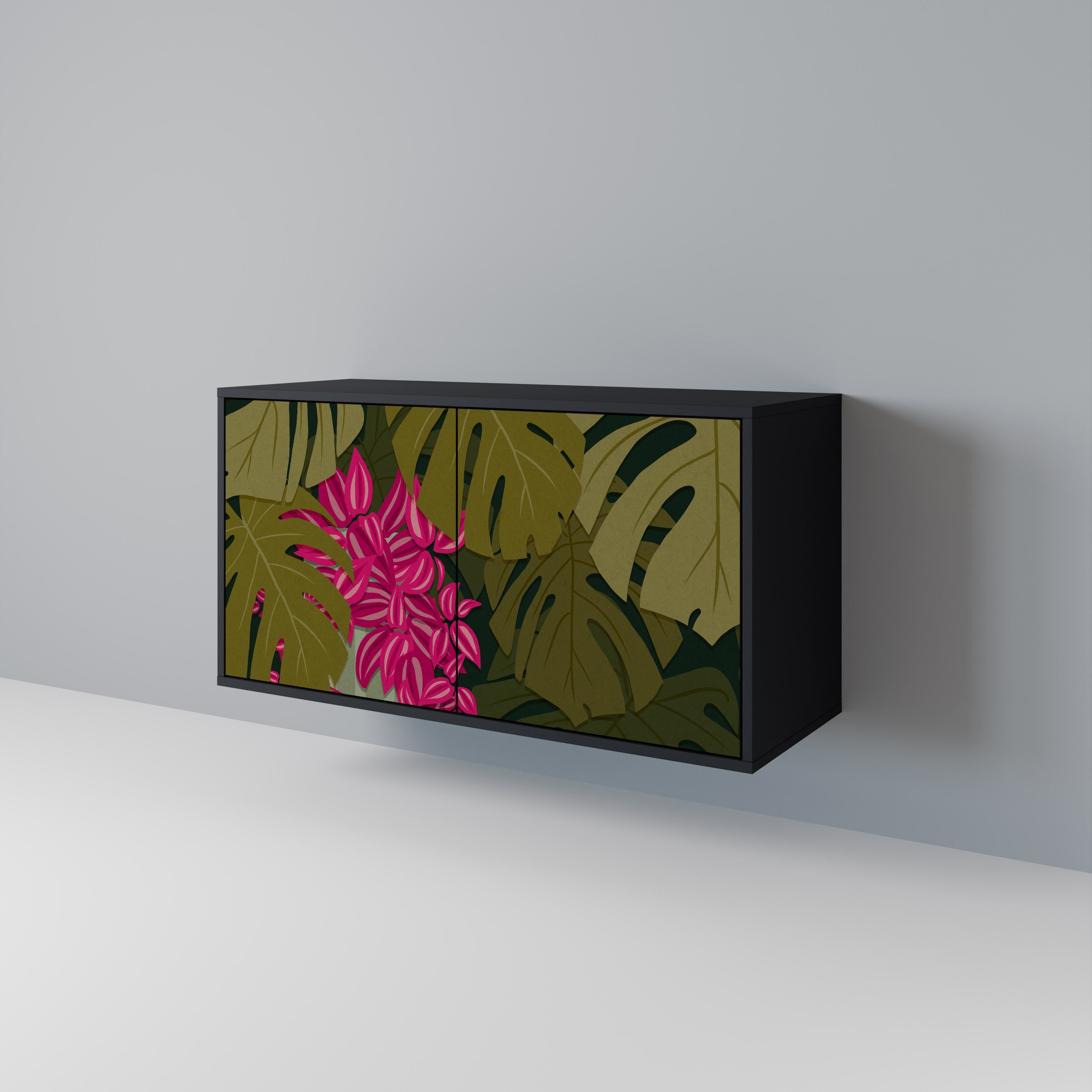 TROPICAL BEAUTY Sideboard mit 2 Türen in Schwarz
