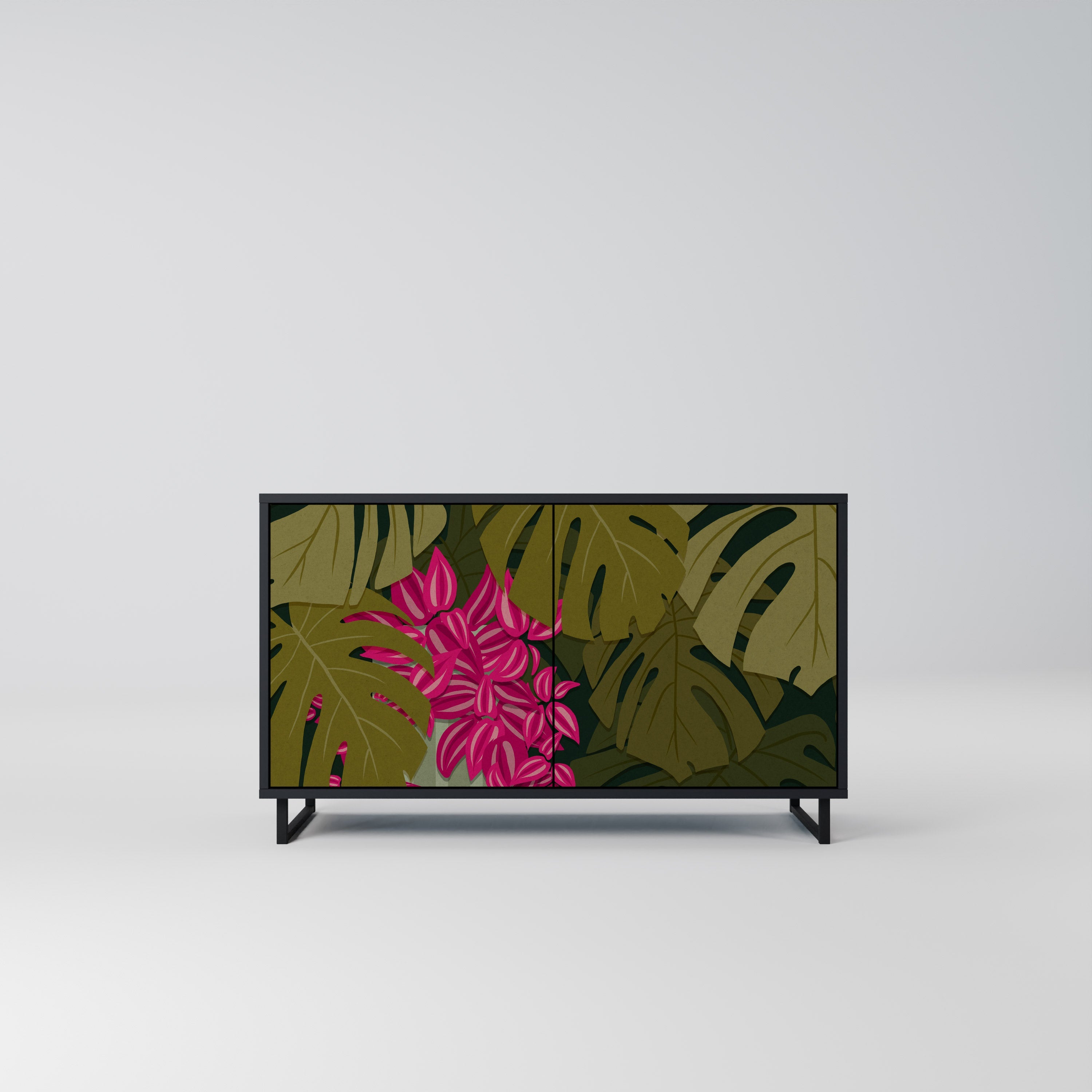 TROPICAL BEAUTY Sideboard mit 2 Türen in Schwarz