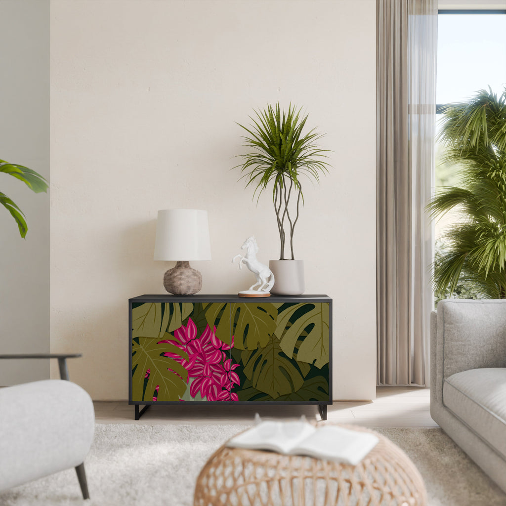 TROPICAL BEAUTY Sideboard mit 2 Türen in Schwarz