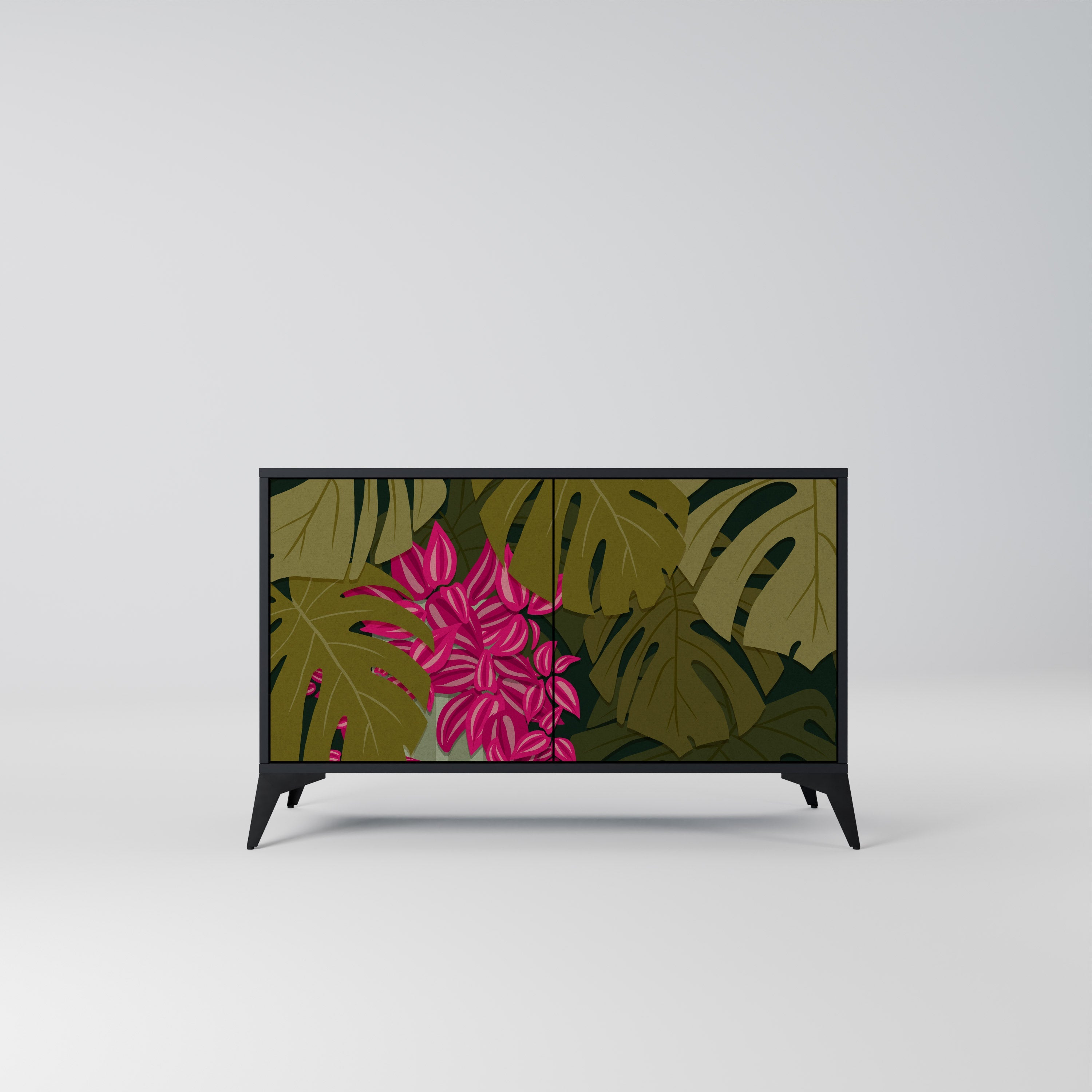 TROPICAL BEAUTY Sideboard mit 2 Türen in Schwarz