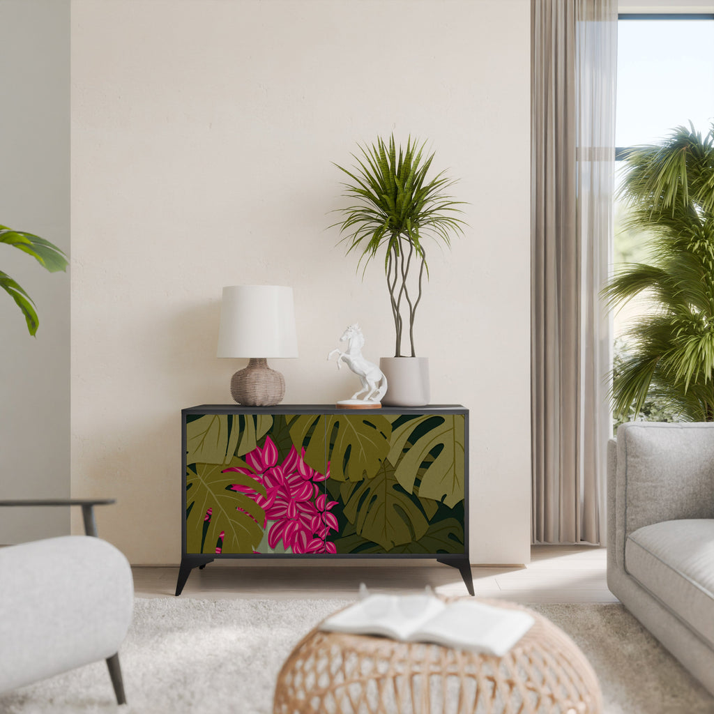TROPICAL BEAUTY Sideboard mit 2 Türen in Schwarz