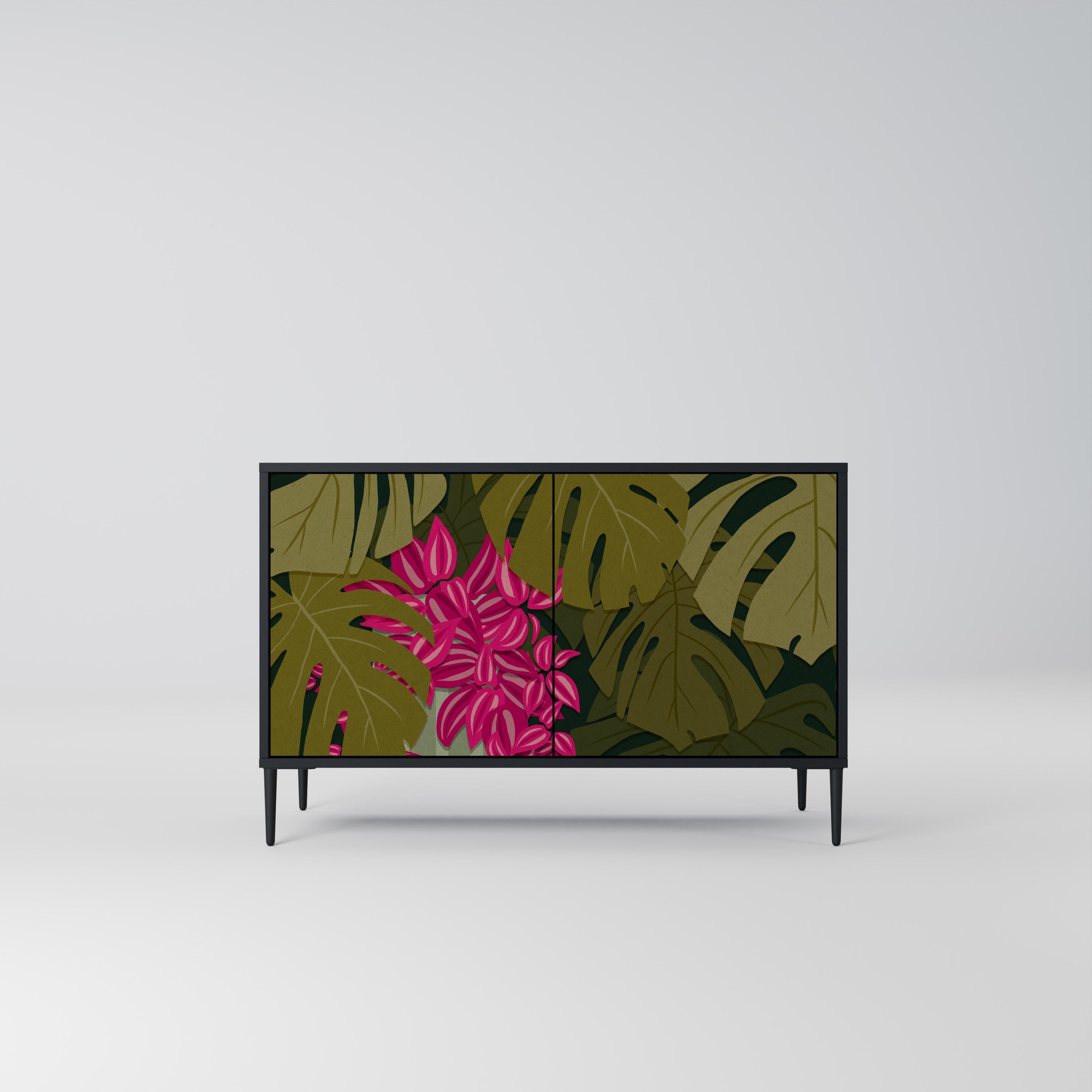 TROPICAL BEAUTY Sideboard mit 2 Türen in Schwarz