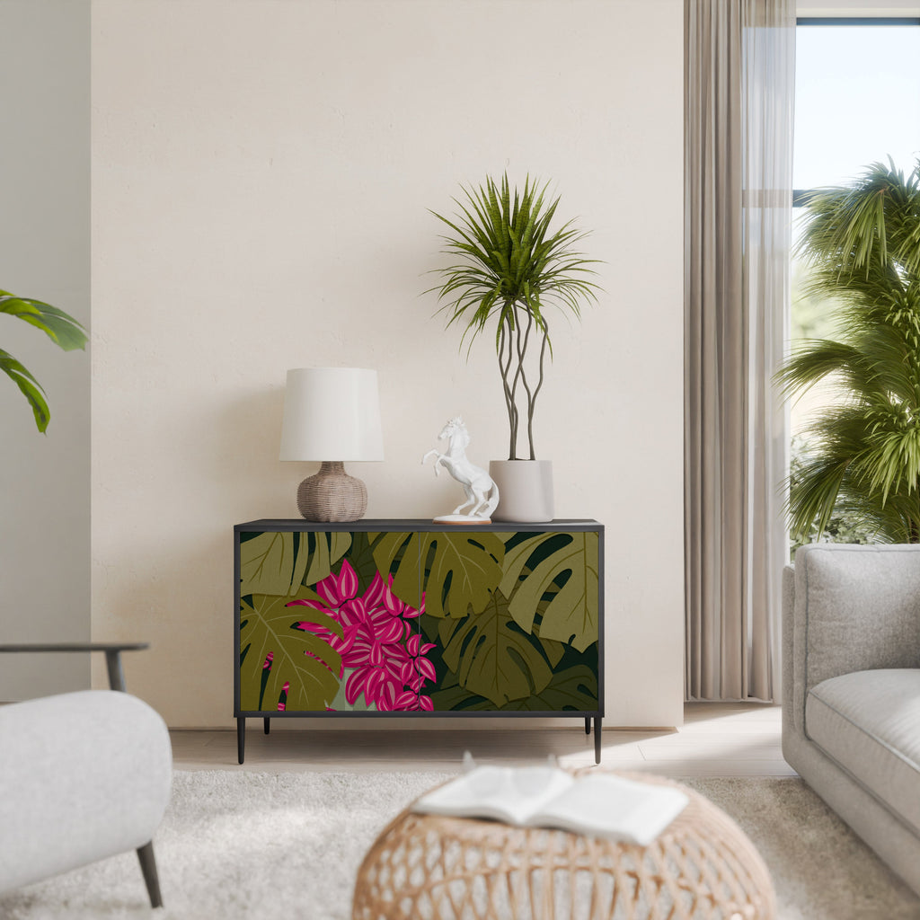 TROPICAL BEAUTY Sideboard mit 2 Türen in Schwarz